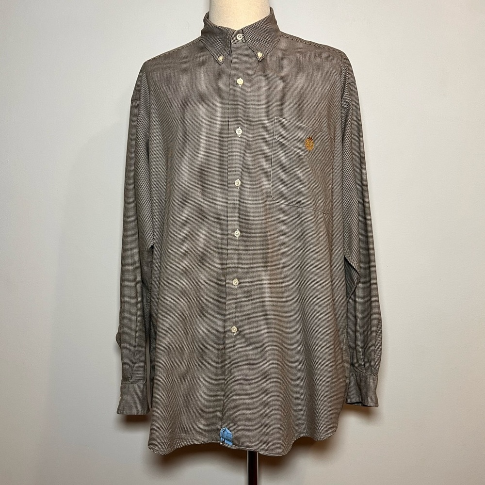Ralph Lauren Retro Checkered Button Down Shirt, Size Large